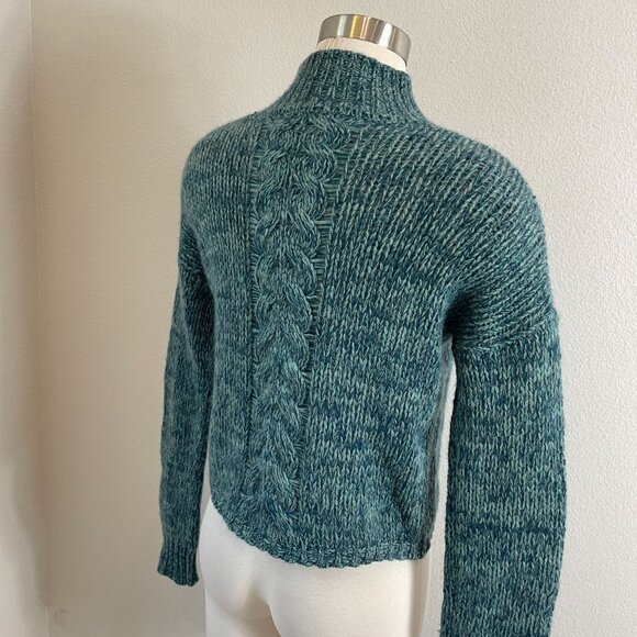 Nakedcashmere Womens Small 100% Cashmere Cable Knit Mock Neck Pullover Sweater - Picture 4 of 11